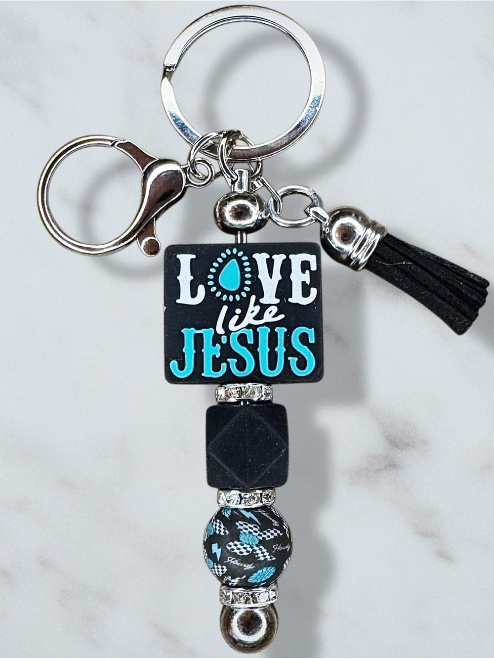 Love Like Jesus Novelty Beaded Keychain